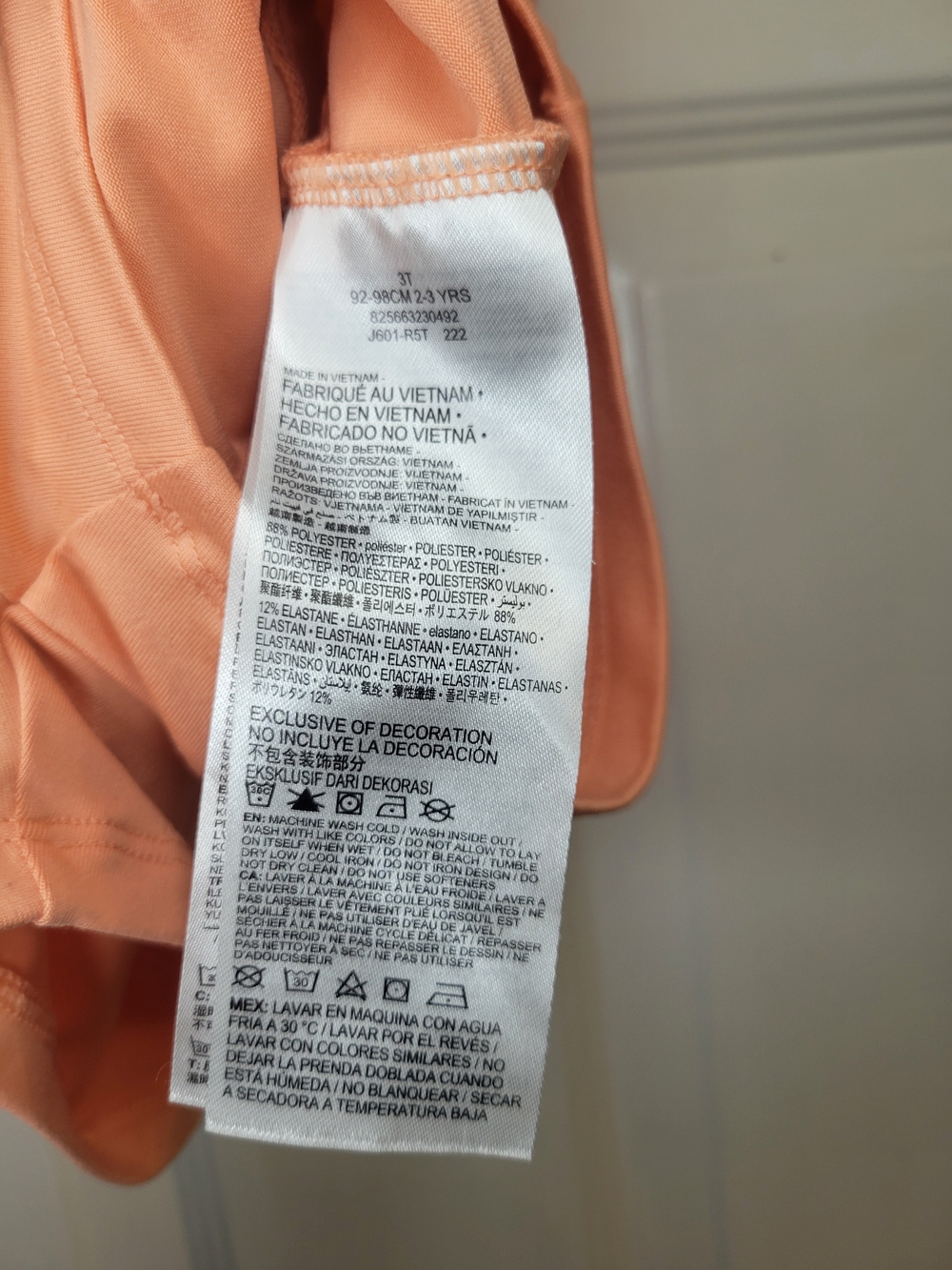 Nike Peach Dri-Fit Girls' Athletic Romper with Printed Swoosh - Picture 6 of 9